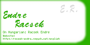 endre racsek business card